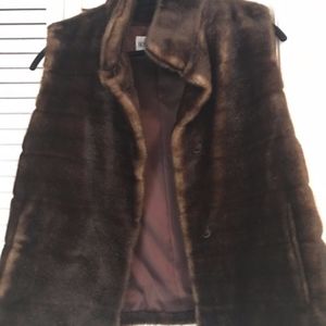 Faux Mink Vest Lined
